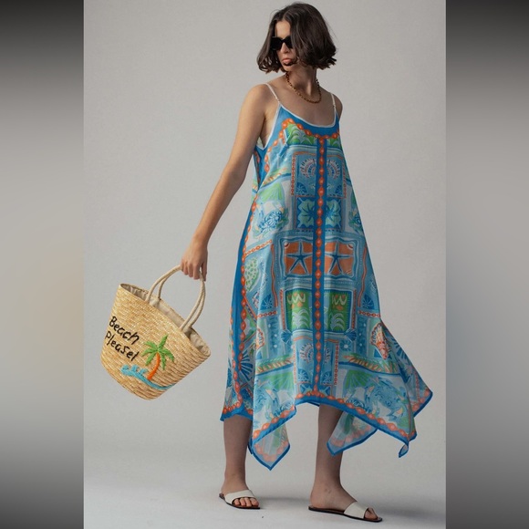 Urban Daizy Dresses & Skirts - 146. Ocean Breeze handkerchief maxi dress in blue